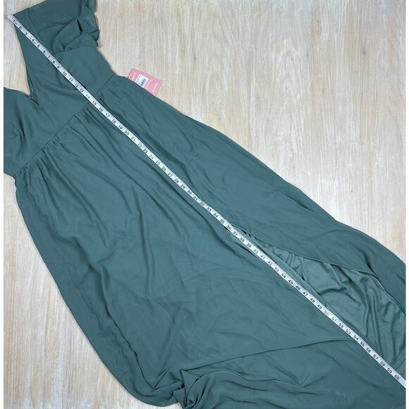 NWT Birdy Grey Chiffon Sea Glass Hannah Empire V-Neck Romantic Dress Gown XL - Picture 14 of 16